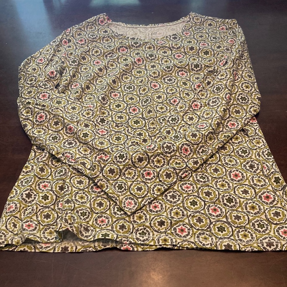 J. Jill Multicolor Patterned Long Sleeve Blouse